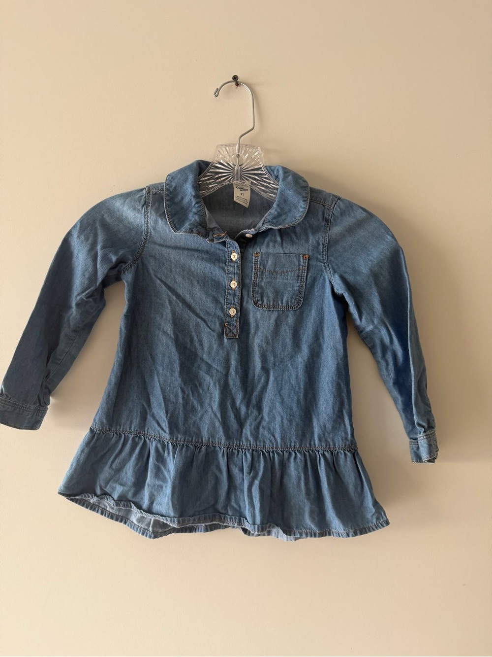 OshKosh B'gosh Light Blue Denim Ruffle Hem Dress